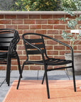 Aluminum Slat Back Stacking Patio Chairs - From Where -
