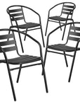 Aluminum Slat Back Stacking Patio Chairs - From Where -