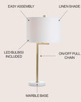 Alyssa 24.5" Metal/Marble Table Lamp - From Where -