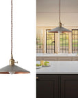 American Vintage Industrial Style Brass Pendant Light - From Where -