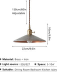 American Vintage Industrial Style Brass Pendant Light - From Where -