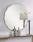 Aneta Aged Gold Scalloped Mirror - From Where Finds -
