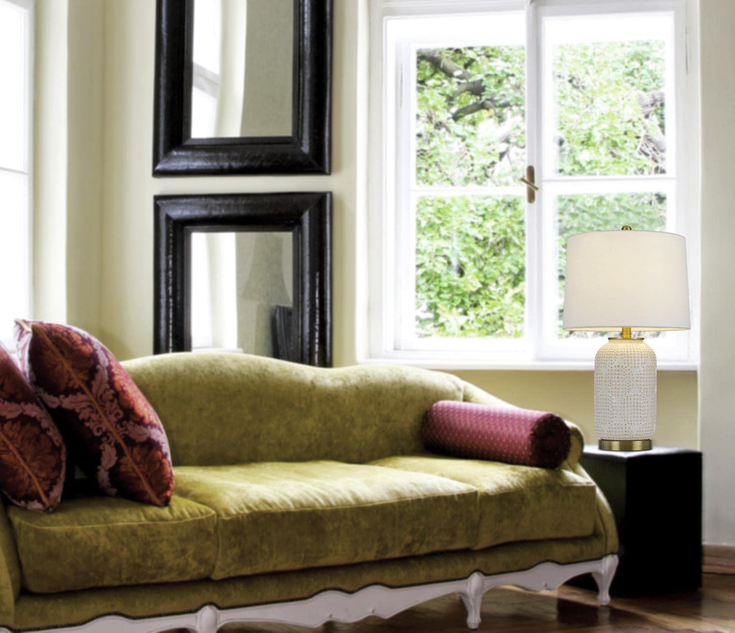 Antique Brass Ceramic Table lamp - From Where -