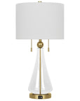 Antique Copper Metal Glass Desk Lamp - From Where -