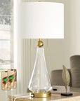 Antique Copper Metal Glass Desk Lamp - From Where -