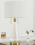 Antique Copper Metal Glass Desk Lamp - From Where -