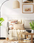 Arc Floor Lamp with Rattan Shade - From Where -