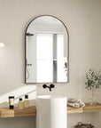 Arch Black Framed Wall Mirror - From Where -