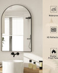 Arch Black Framed Wall Mirror - From Where -