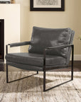 Armchair with Black Metal Legs - From Where -