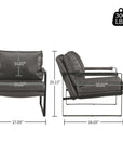 Armchair with Black Metal Legs - From Where -