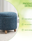 Atlantic Round Storage Ottoman - From Where Finds -