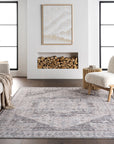 Atrium Medallion Spill Proof Washable Rug - From Where Finds -