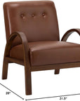 Aurora Vegan Leather Armchair Brown - From Where -