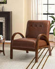 Aurora Vegan Leather Armchair Brown - From Where -