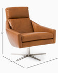 Austin Leather Swivel Armchair - From Where -
