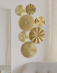 Gold Wall Hanging Home Decor Wall Decor Metal Gold Bathroom Decor Circular Wall Art Wall Decorations