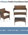 4-Piece Outdoor Wicker Patio Set