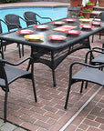 96" Rectangular Resin Wicker Dining Set