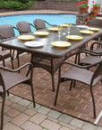 96" Rectangular Resin Wicker Dining Set
