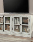 Barrister Lane TV Credenza with Doors White Plank - From Where -
