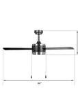 44" Indoor Matte Black Ceiling Fan