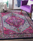 Bellagio Collection 3' x 5' Grey / Pink Rug - From Where -