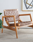 Bellona Leather Woven Accent Chair - From Where Finds -