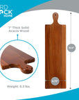 BIRDROCK HOME Acacia Wooden Serving Board with Handle - Extra Long Charcuterie Tray for Party Cheese, Meat, Fruit & Bread Display - Decorative Food Platter for Kitchen - Natural Wood - Espresso, 31.5” - From Where -