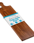 BIRDROCK HOME Acacia Wooden Serving Board with Handle - Extra Long Charcuterie Tray for Party Cheese, Meat, Fruit & Bread Display - Decorative Food Platter for Kitchen - Natural Wood - Espresso, 31.5” - From Where -