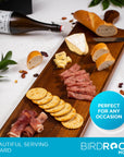 BIRDROCK HOME Acacia Wooden Serving Board with Handle - Extra Long Charcuterie Tray for Party Cheese, Meat, Fruit & Bread Display - Decorative Food Platter for Kitchen - Natural Wood - Espresso, 31.5” - From Where -