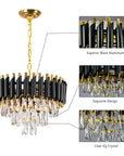 Black and Gold Crystal Chandelier 16" - From Where -