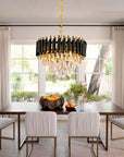 Black and Gold Crystal Chandelier 16" - From Where -