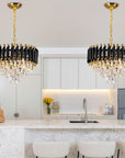 Black and Gold Crystal Chandelier 16" - From Where -