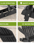 Black Folding Adirondack Set of 2 - From Where -