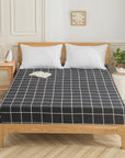 Black Grid Fitted Sheet - From Where -