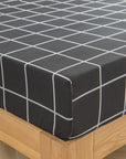 Black Grid Fitted Sheet - From Where -