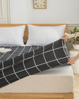 Black Grid Fitted Sheet - From Where -