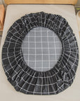 Black Grid Fitted Sheet - From Where -