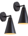 Black Industrial Wall Sconces Set of Two - From Where -