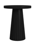 Black Mango Wood Round End Table - From Where -