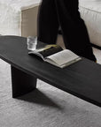 Black Oval Wood Coffee Table - From Where -