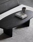 Black Oval Wood Coffee Table - From Where -