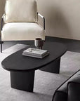 Black Oval Wood Coffee Table - From Where -