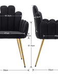 Black Set of 4 Wahson Velvet Dining Chairs - From Where -