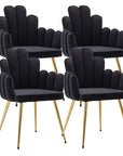 Black Set of 4 Wahson Velvet Dining Chairs - From Where -