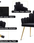 Black Set of 4 Wahson Velvet Dining Chairs - From Where -