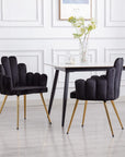 Black Set of 4 Wahson Velvet Dining Chairs - From Where -