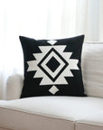 Black White Aztec Southwestern Throw Pillow Cover - From Where -
