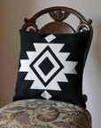 Black White Aztec Southwestern Throw Pillow Cover - From Where -